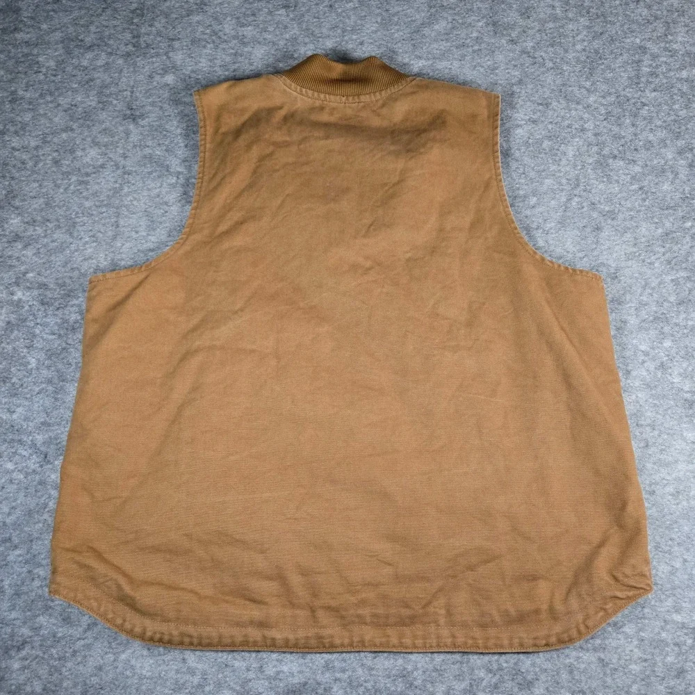 Carhartt Mens Brown Duck Canvas Quilted Lined Workwear Vest XL